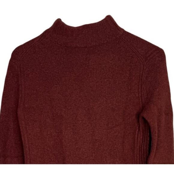 J. Crew Point Sur Alpaca Wool Mock Neck Long Sleeve Knit Sweater XS Burnt Brown - Picture 5 of 15